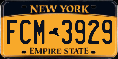 NY license plate FCM3929
