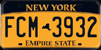 NY license plate FCM3932