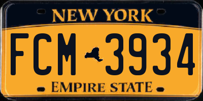 NY license plate FCM3934