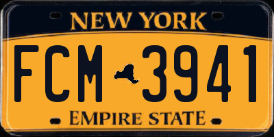 NY license plate FCM3941