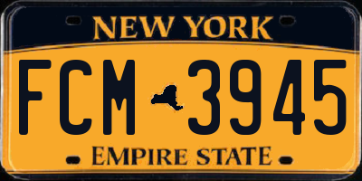 NY license plate FCM3945