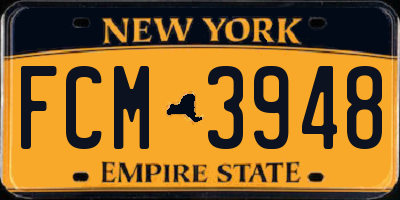 NY license plate FCM3948