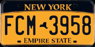 NY license plate FCM3958