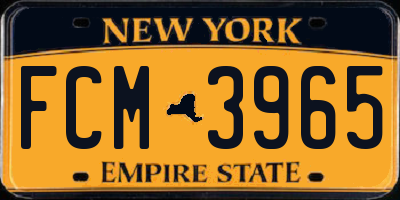 NY license plate FCM3965