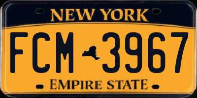 NY license plate FCM3967
