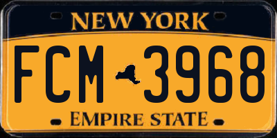 NY license plate FCM3968