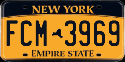 NY license plate FCM3969