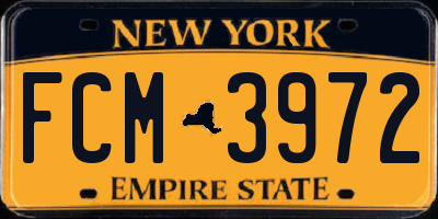 NY license plate FCM3972