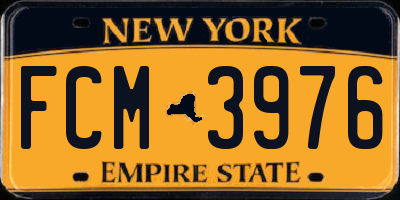 NY license plate FCM3976