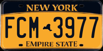 NY license plate FCM3977