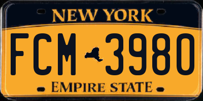 NY license plate FCM3980