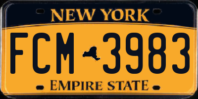 NY license plate FCM3983