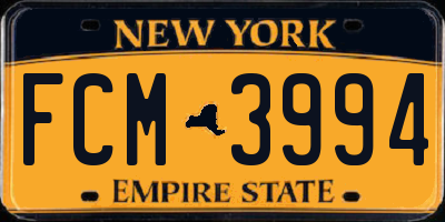 NY license plate FCM3994
