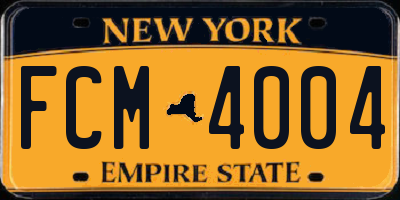 NY license plate FCM4004