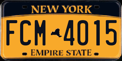 NY license plate FCM4015
