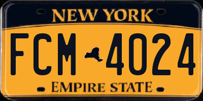 NY license plate FCM4024