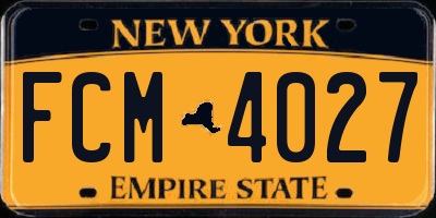 NY license plate FCM4027