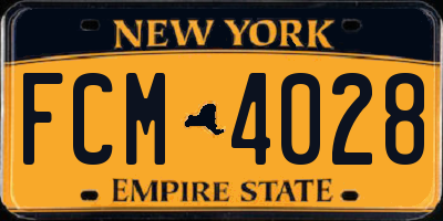 NY license plate FCM4028