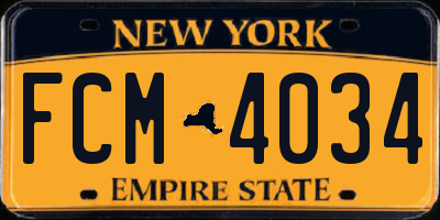 NY license plate FCM4034