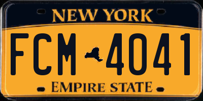NY license plate FCM4041