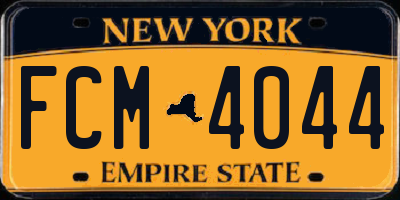 NY license plate FCM4044