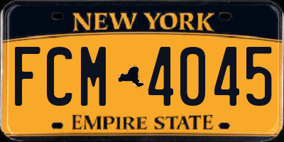 NY license plate FCM4045
