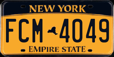 NY license plate FCM4049