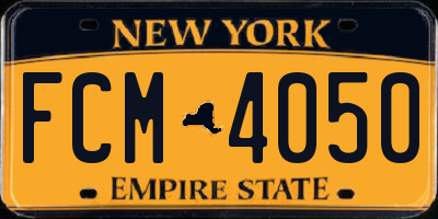 NY license plate FCM4050