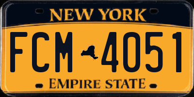 NY license plate FCM4051