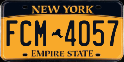 NY license plate FCM4057