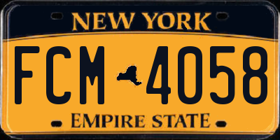 NY license plate FCM4058