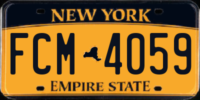 NY license plate FCM4059