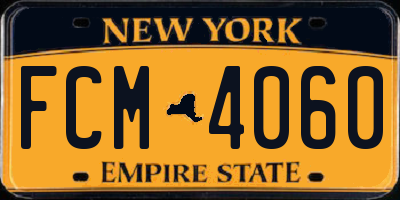 NY license plate FCM4060