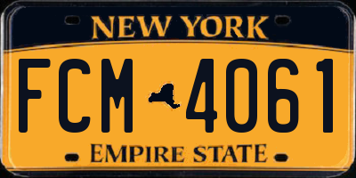 NY license plate FCM4061