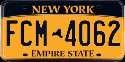 NY license plate FCM4062