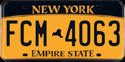 NY license plate FCM4063