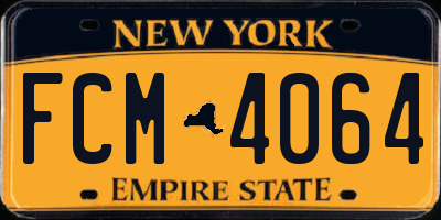 NY license plate FCM4064