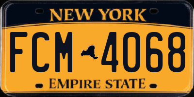 NY license plate FCM4068