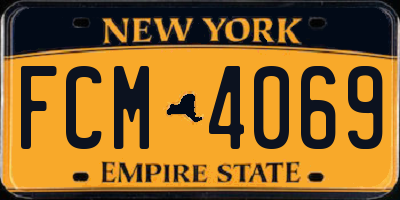 NY license plate FCM4069