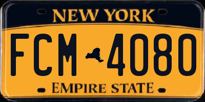 NY license plate FCM4080