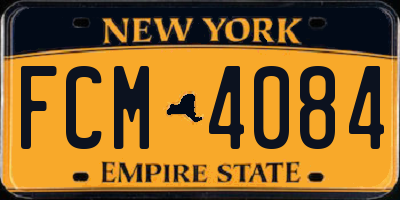 NY license plate FCM4084