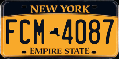 NY license plate FCM4087