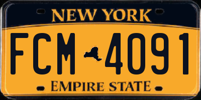 NY license plate FCM4091