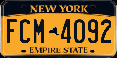 NY license plate FCM4092