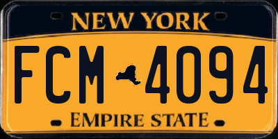 NY license plate FCM4094