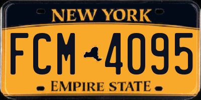NY license plate FCM4095