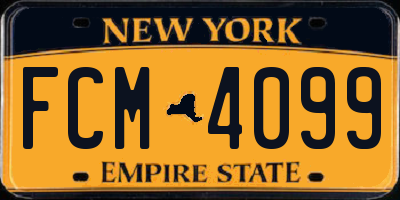 NY license plate FCM4099
