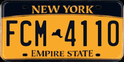 NY license plate FCM4110