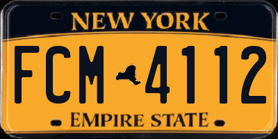 NY license plate FCM4112