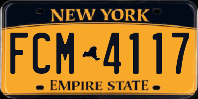 NY license plate FCM4117